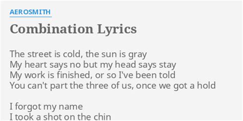 Lyrics for Combination by Aerosmith 